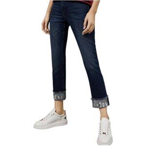 Ted Baker blue Pralina embroidered cropped slim-fit Jeans size 32